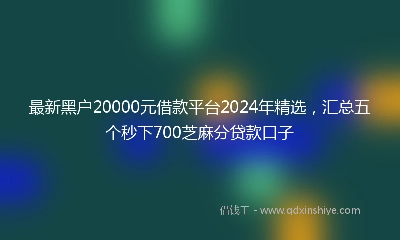最新黑户20000元借款平台2024年精选，汇总五个秒下700芝麻分贷款口子