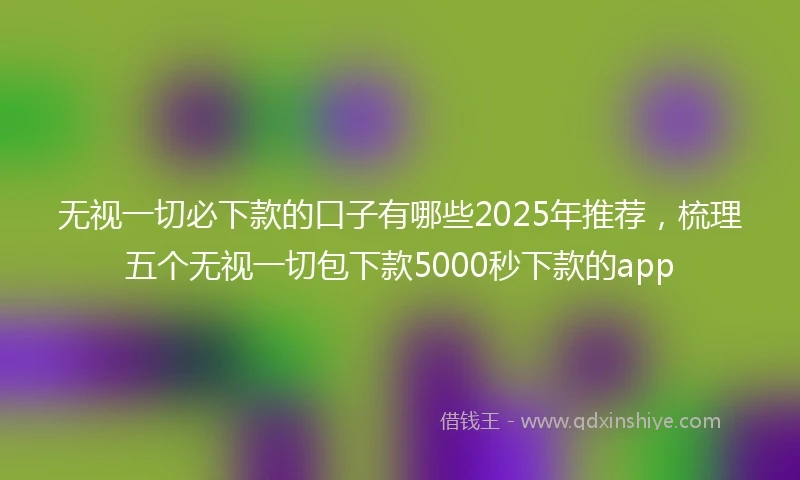 无视一切必下款的口子有哪些2025年推荐,梳理五个无视一切包下款5000秒下款的app