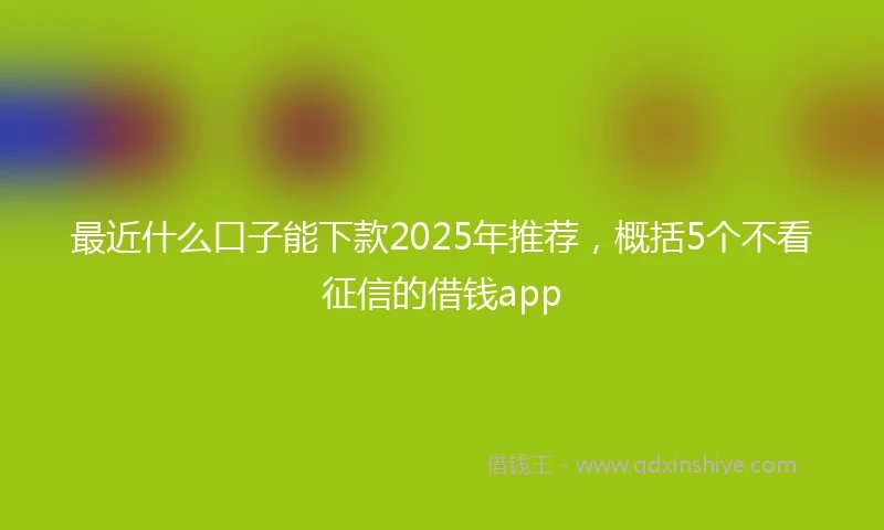 最近什么口子能下款2025年推荐，概括5个不看征信的借钱app