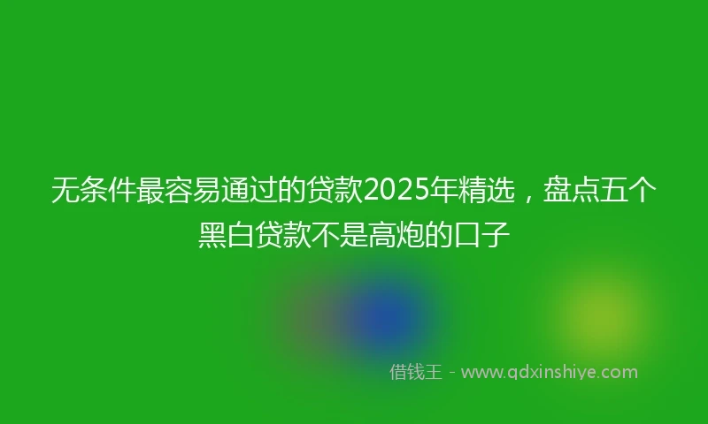 无条件最容易通过的贷款2025年精选，盘点五个黑白贷款不是高炮的口子