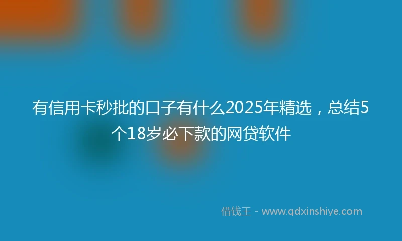 有信用卡秒批的口子有什么2025年精选,总结5个18岁必下款的网贷软件