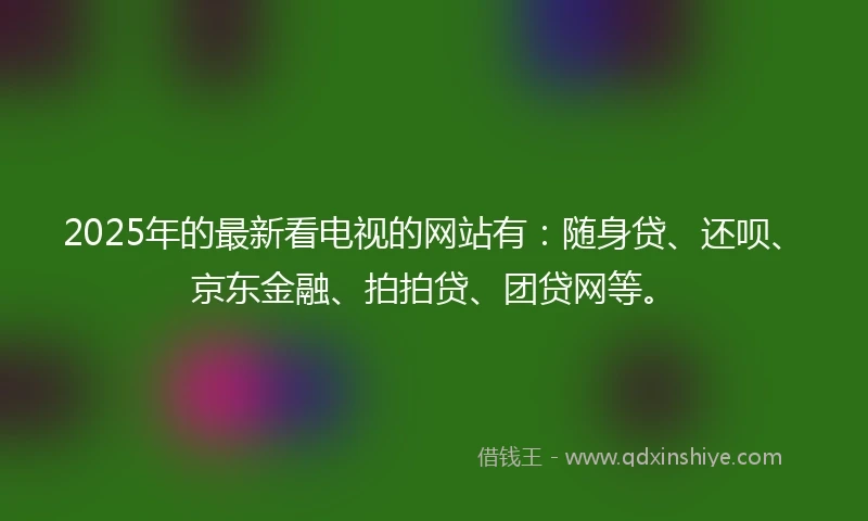 2025年的最新看电视的网站有：随身贷、还呗、京东金融、拍拍贷、团贷网等。