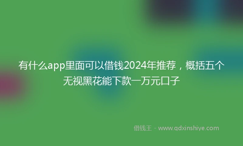 有什么app里面可以借钱2024年推荐，概括五个无视黑花能下款一万元口子