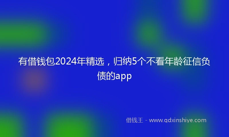 有借钱包2024年精选，归纳5个不看年龄征信负债的app