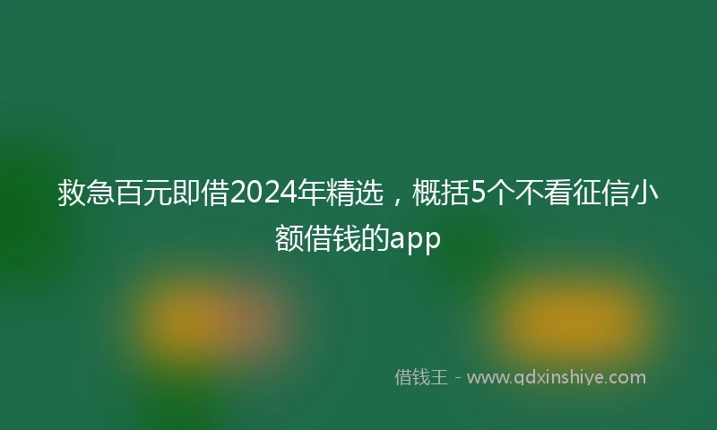 救急百元即借2024年精选，概括5个不看征信小额借钱的app