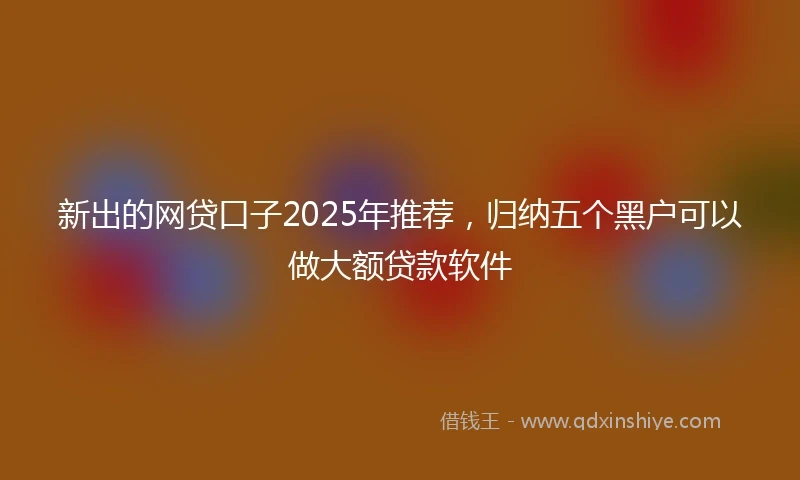 新出的网贷口子2025年推荐，归纳五个黑户可以做大额贷款软件
