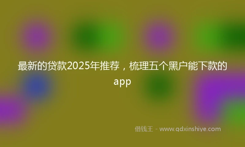 最新的贷款2025年推荐，梳理五个黑户能下款的app