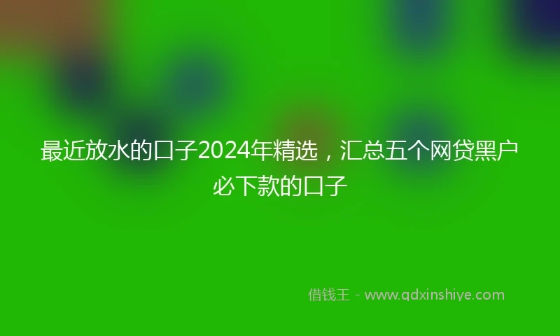 最近放水的口子2024年精选，汇总五个网贷黑户必下款的口子