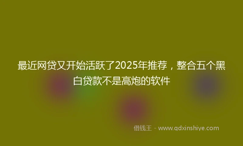 最近网贷又开始活跃了2025年推荐，整合五个黑白贷款不是高炮的软件