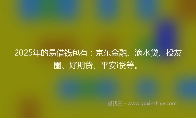2025年的易借钱包有：京东金融、滴水贷、投友圈、好期贷、平安i贷等。