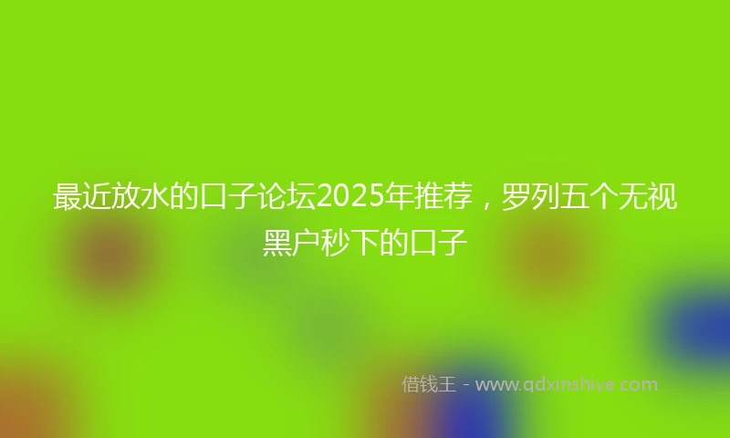 最近放水的口子论坛2025年推荐，罗列五个无视黑户秒下的口子