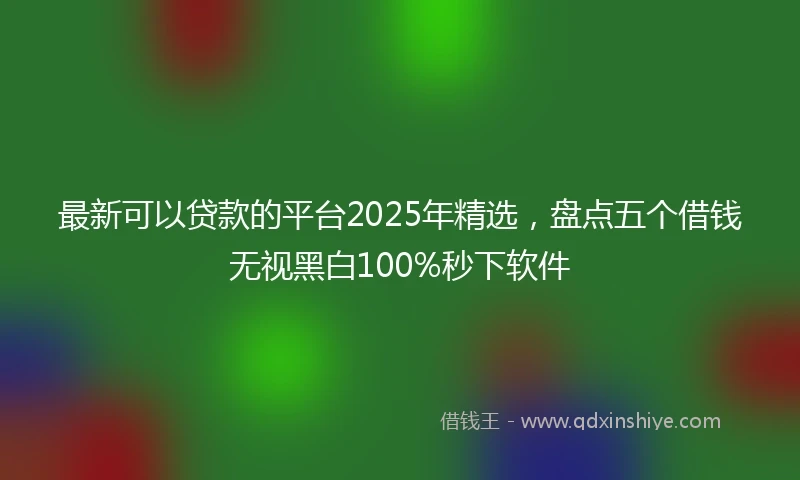最新可以贷款的平台2025年精选，盘点五个借钱无视黑白100%秒下软件