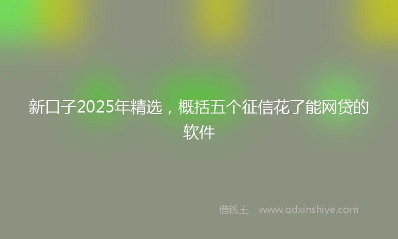 新口子2025年精选，概括五个征信花了能网贷的软件