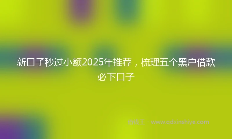 新口子秒过小额2025年推荐，梳理五个黑户借款必下口子