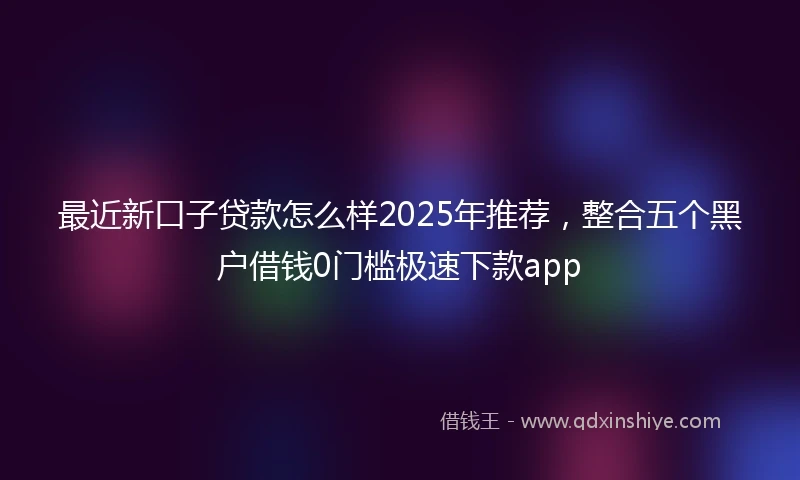 最近新口子贷款怎么样2025年推荐，整合五个黑户借钱0门槛极速下款app