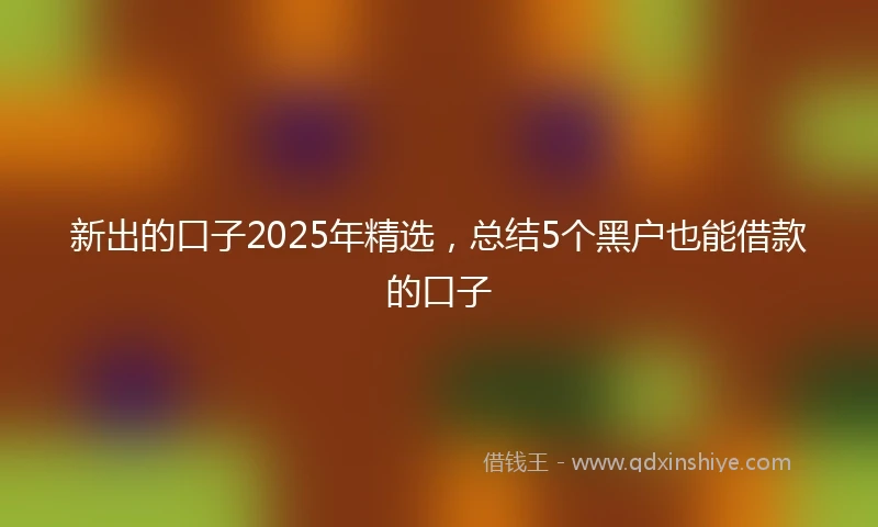 新出的口子2025年精选，总结5个黑户也能借款的口子