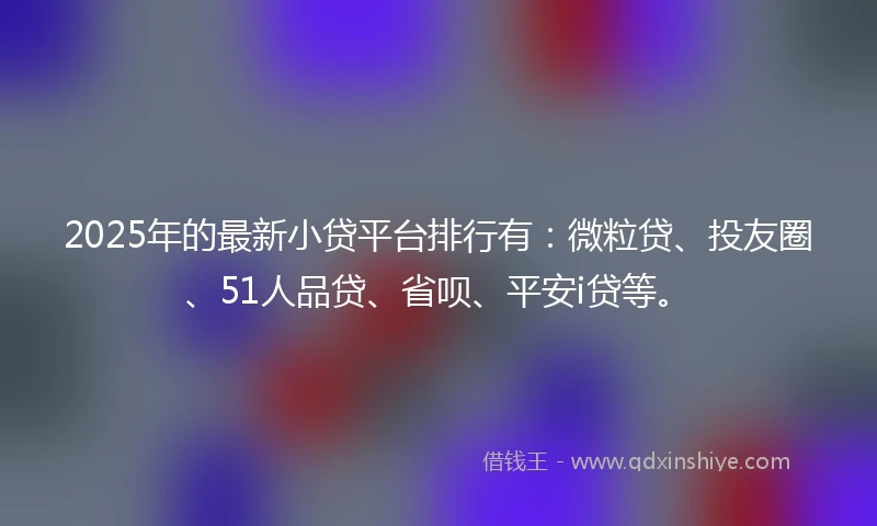 2025年的最新小贷平台排行有：微粒贷、投友圈、51人品贷、省呗、平安i贷等。