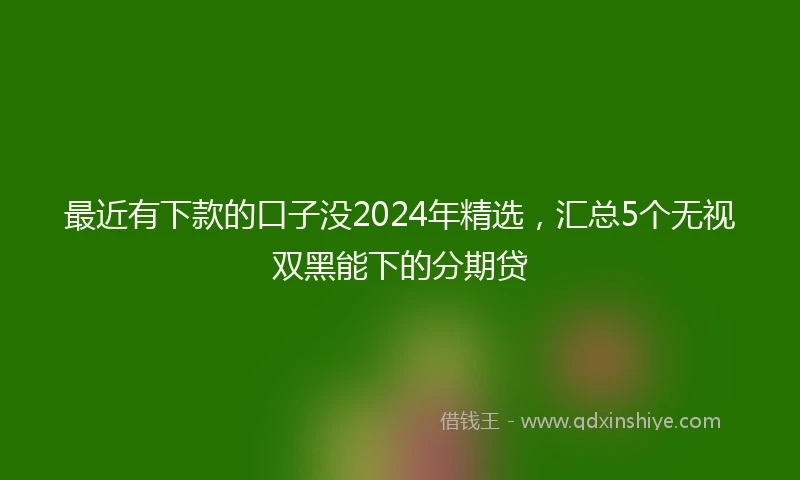 最近有下款的口子没2024年精选，汇总5个无视双黑能下的分期贷