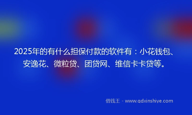 2025年的有什么担保付款的软件有：小花钱包、安逸花、微粒贷、团贷网、维信卡卡贷等。