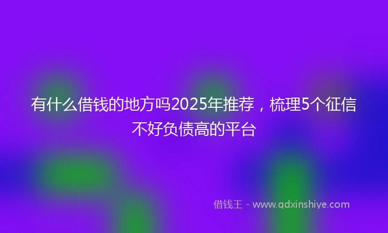 有什么借钱的地方吗2025年推荐，梳理5个征信不好负债高的平台