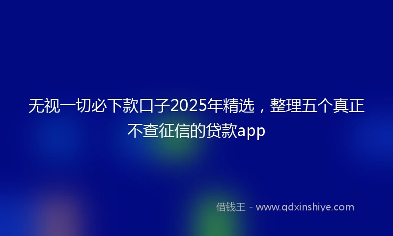 无视一切必下款口子2025年精选，整理五个真正不查征信的贷款app