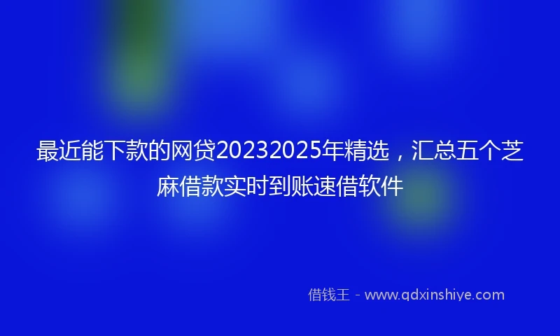 最近能下款的网贷20232025年精选，汇总五个芝麻借款实时到账速借软件