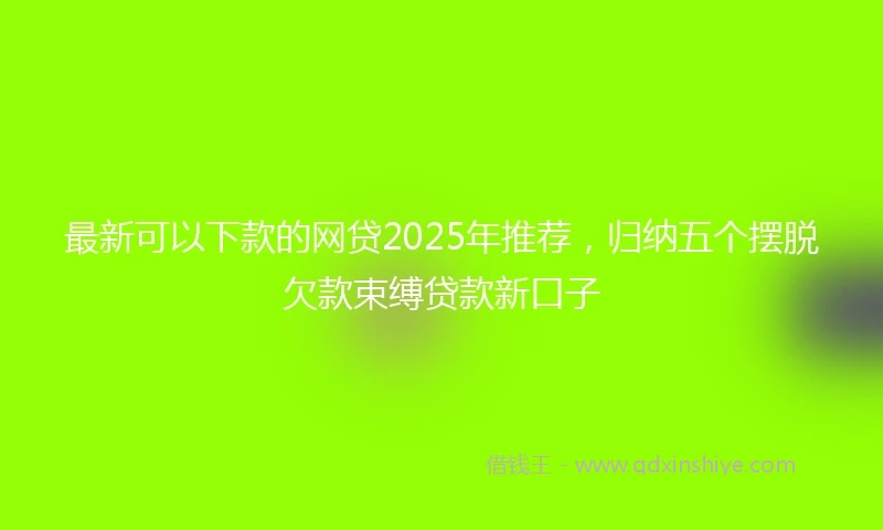 最新可以下款的网贷2025年推荐，归纳五个摆脱欠款束缚贷款新口子