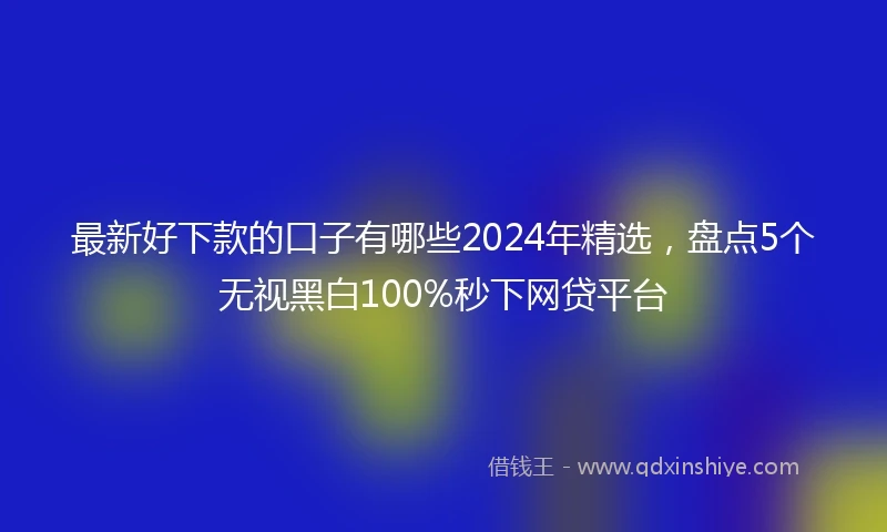 最新好下款的口子有哪些2024年精选，盘点5个无视黑白100%秒下网贷平台