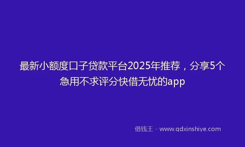 最新小额度口子贷款平台2025年推荐，分享5个急用不求评分快借无忧的app