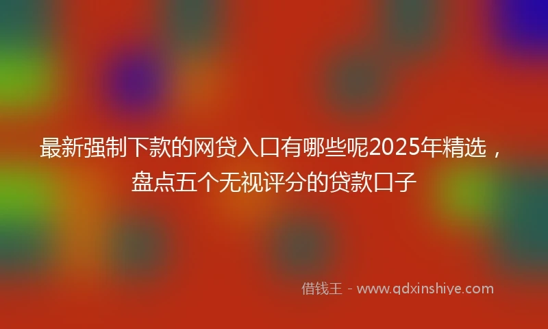 最新强制下款的网贷入口有哪些呢2025年精选，盘点五个无视评分的贷款口子