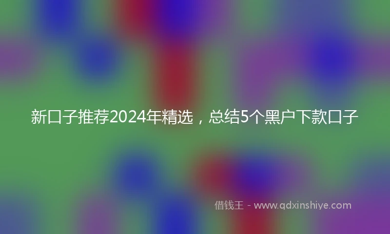 新口子推荐2024年精选，总结5个黑户下款口子
