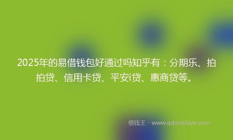 2025年的易借钱包好通过吗知乎有：分期乐、拍拍贷、信用卡贷、平安i贷、惠商贷等。