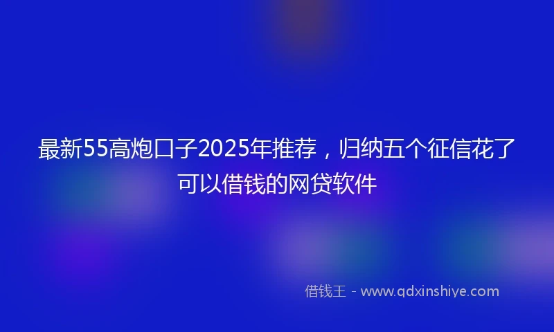 最新55高炮口子2025年推荐，归纳五个征信花了可以借钱的网贷软件