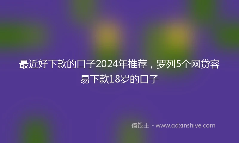 最近好下款的口子2024年推荐，罗列5个网贷容易下款18岁的口子