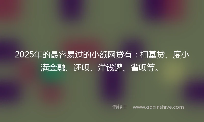 2025年的最容易过的小额网贷有：柯基贷、度小满金融、还呗、洋钱罐、省呗等。