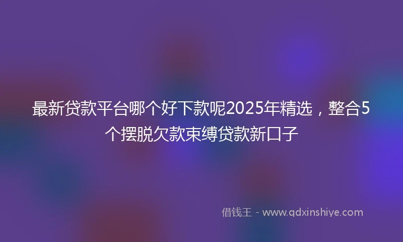最新贷款平台哪个好下款呢2025年精选，整合5个摆脱欠款束缚贷款新口子