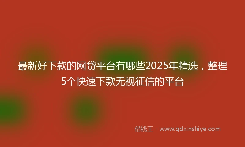 最新好下款的网贷平台有哪些2025年精选，整理5个快速下款无视征信的平台