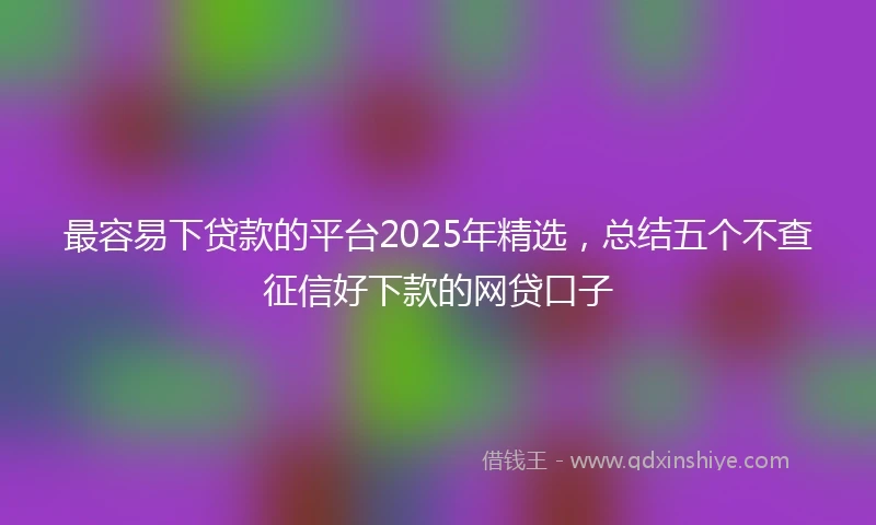 最容易下贷款的平台2025年精选，总结五个不查征信好下款的网贷口子