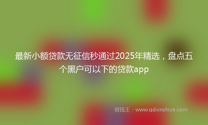 最新小额贷款无征信秒通过2025年精选，盘点五个黑户可以下的贷款app
