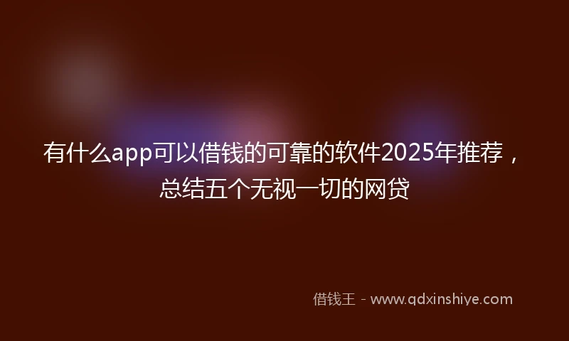 有什么app可以借钱的可靠的软件2025年推荐，总结五个无视一切的网贷