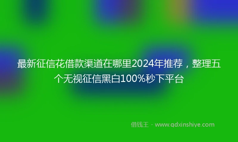 最新征信花借款渠道在哪里2024年推荐，整理五个无视征信黑白100%秒下平台