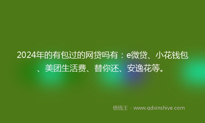2024年的有包过的网贷吗有：e微贷、小花钱包、美团生活费、替你还、安逸花等。
