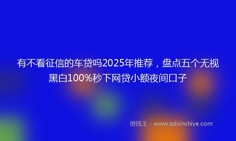 有不看征信的车贷吗2025年推荐，盘点五个无视黑白100%秒下网贷小额夜间口子