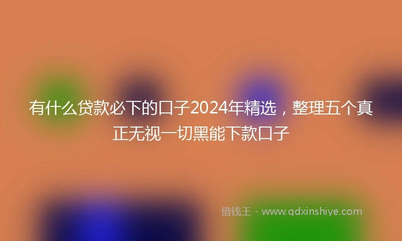 有什么贷款必下的口子2024年精选，整理五个真正无视一切黑能下款口子