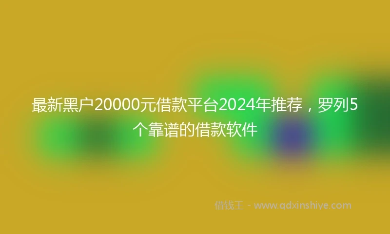 最新黑户20000元借款平台2024年推荐，罗列5个靠谱的借款软件