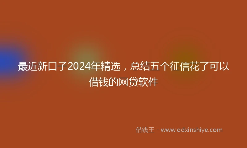 最近新口子2024年精选，总结五个征信花了可以借钱的网贷软件