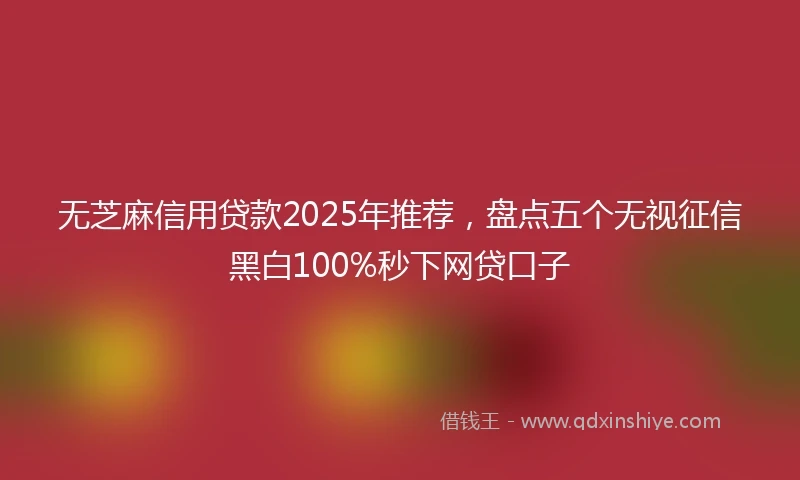 无芝麻信用贷款2025年推荐，盘点五个无视征信黑白100%秒下网贷口子