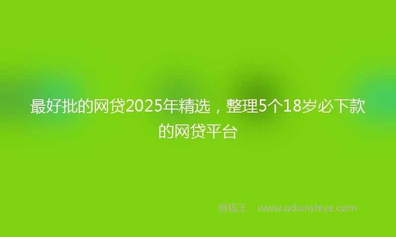 最好批的网贷2025年精选，整理5个18岁必下款的网贷平台