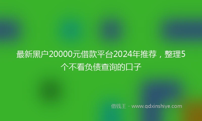 最新黑户20000元借款平台2024年推荐，整理5个不看负债查询的口子