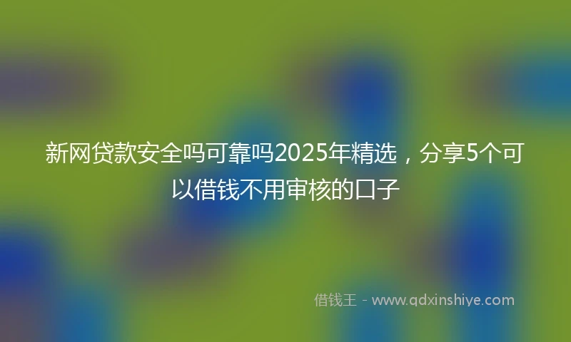 新网贷款安全吗可靠吗2025年精选,分享5个可以借钱不用审核的口子